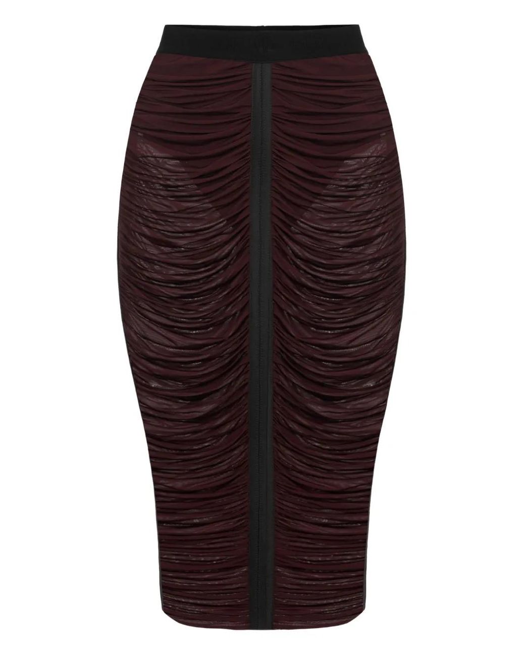 Elisabetta Franchi シャーリング ペンシルスカート Black