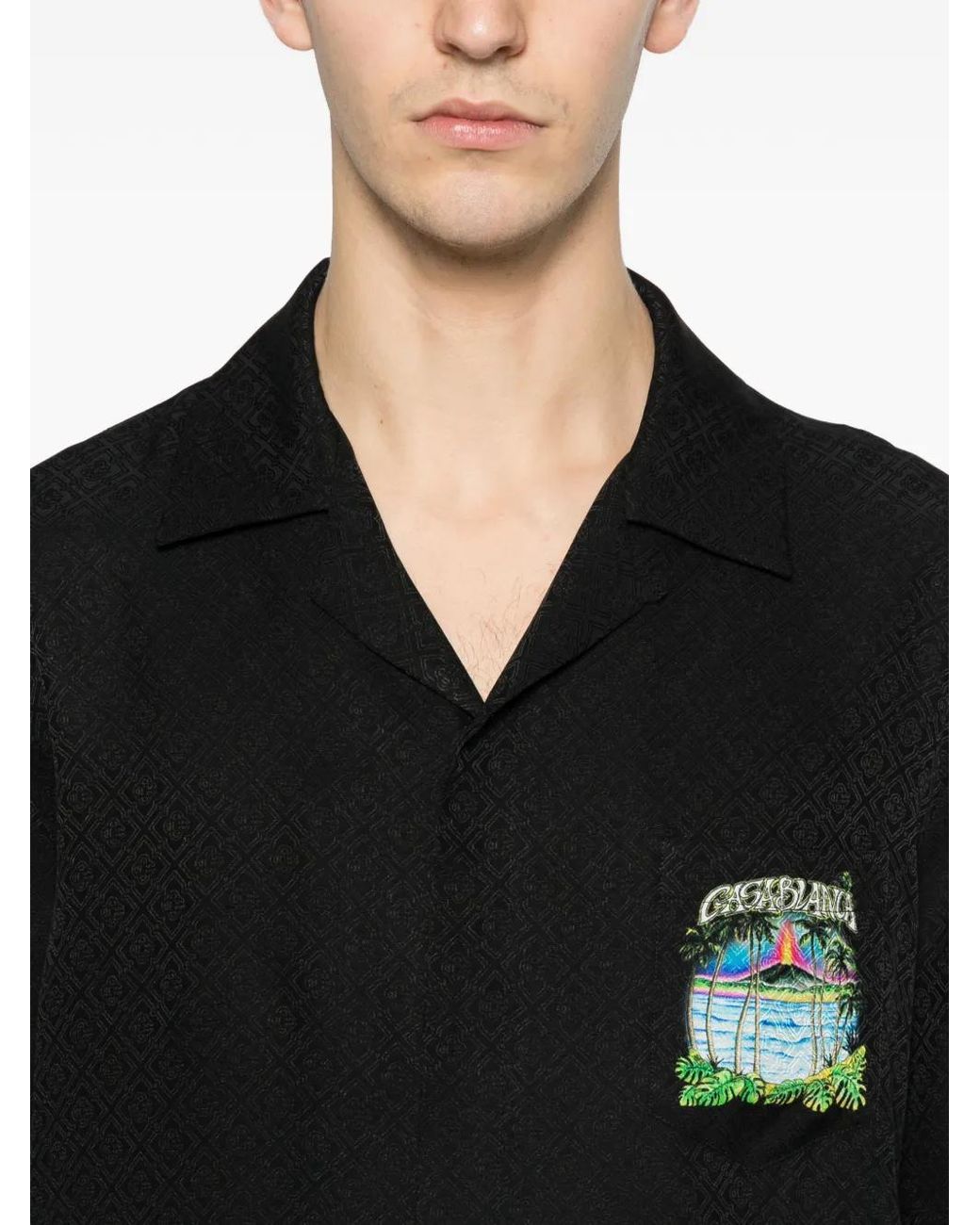 Casablanca Black Shirt Monogram Jacquard for men