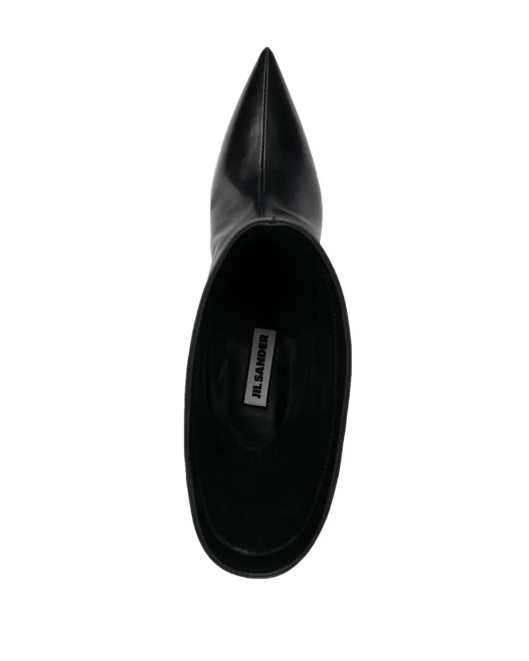 Jil Sander Black Pointed-Toe Leather Boots
