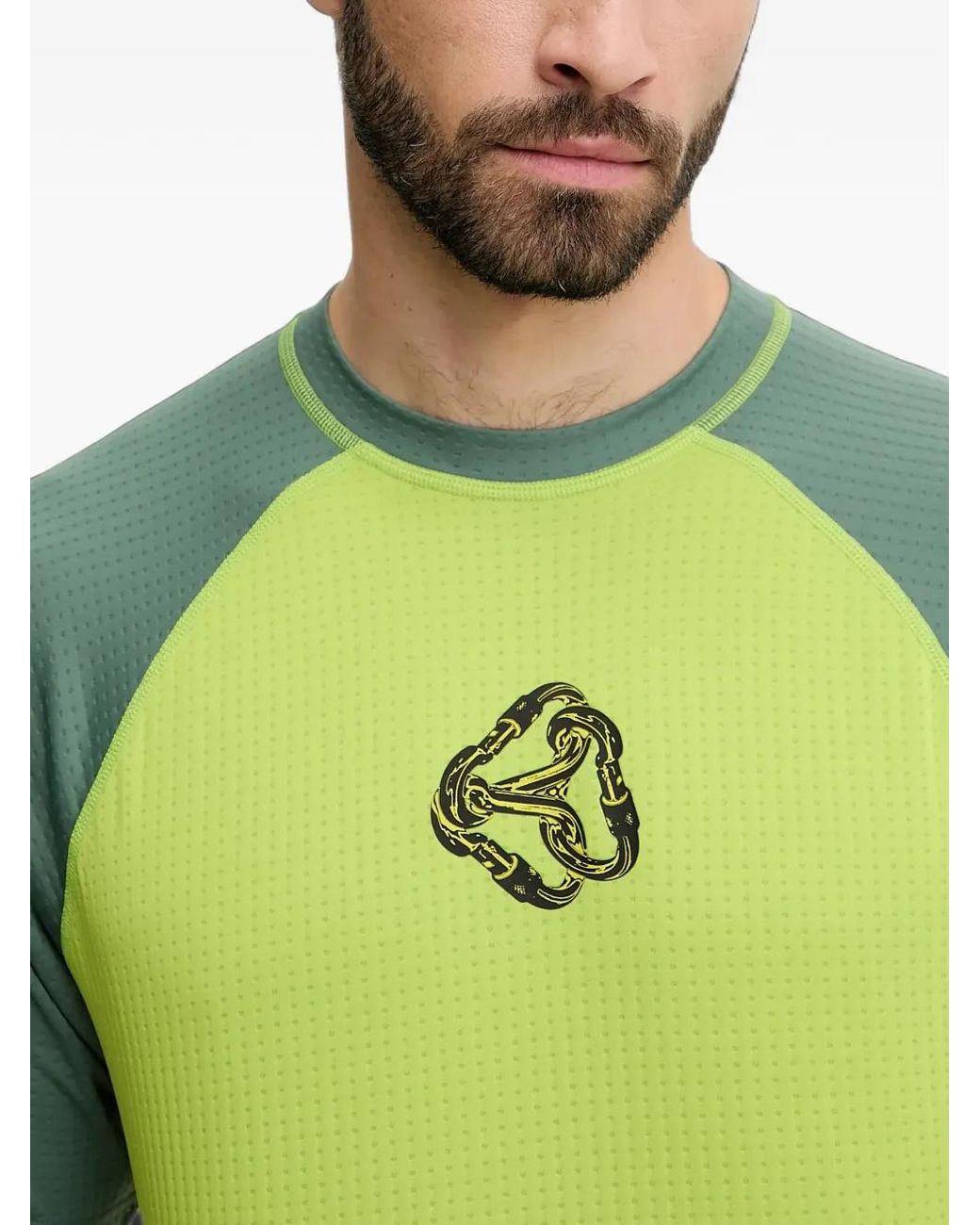 The North Face Green Raglan-Sleeve Logo-Print T-Shirt for men