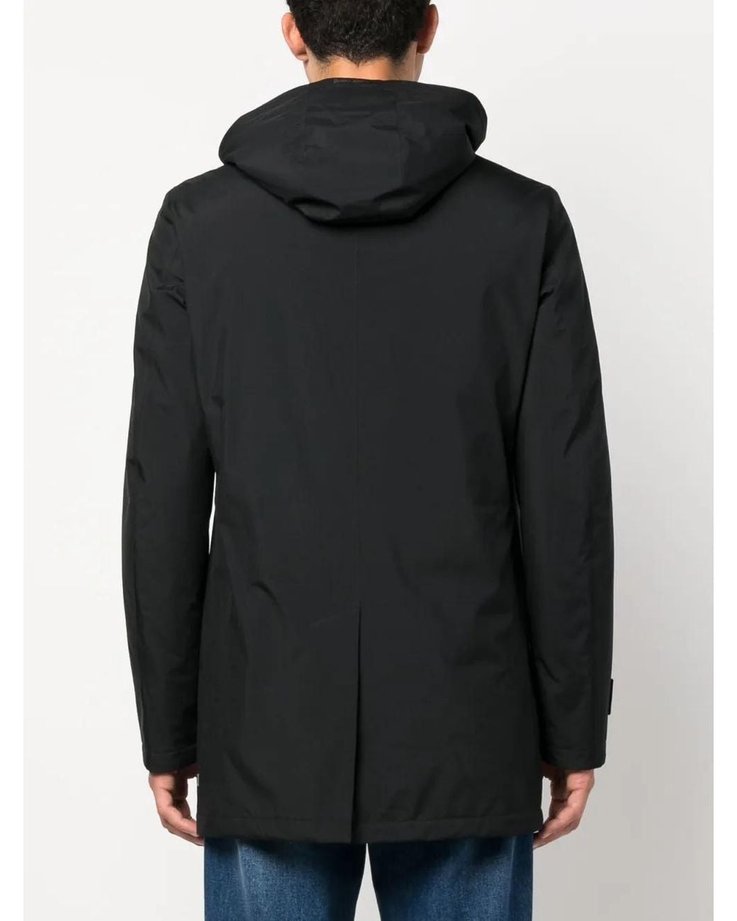 Herno Black Padded Jacket With Detachable Hood For for men