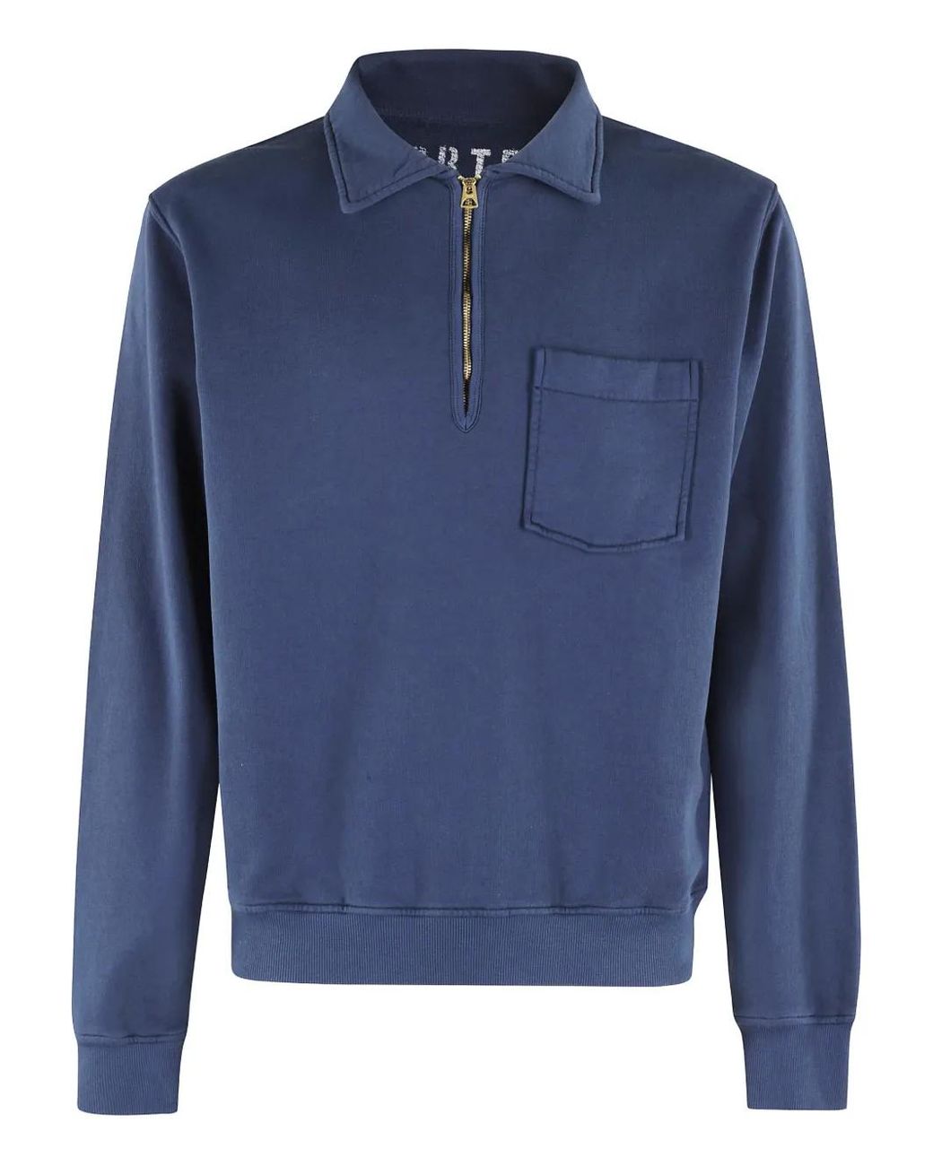 Fortela Blue Zip-Up Polo Sweatshirt for men