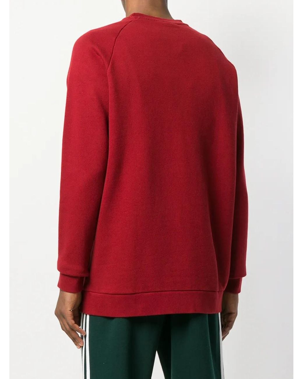 Adidas Red Trefoil Crew-Neck Sweatshirt for men
