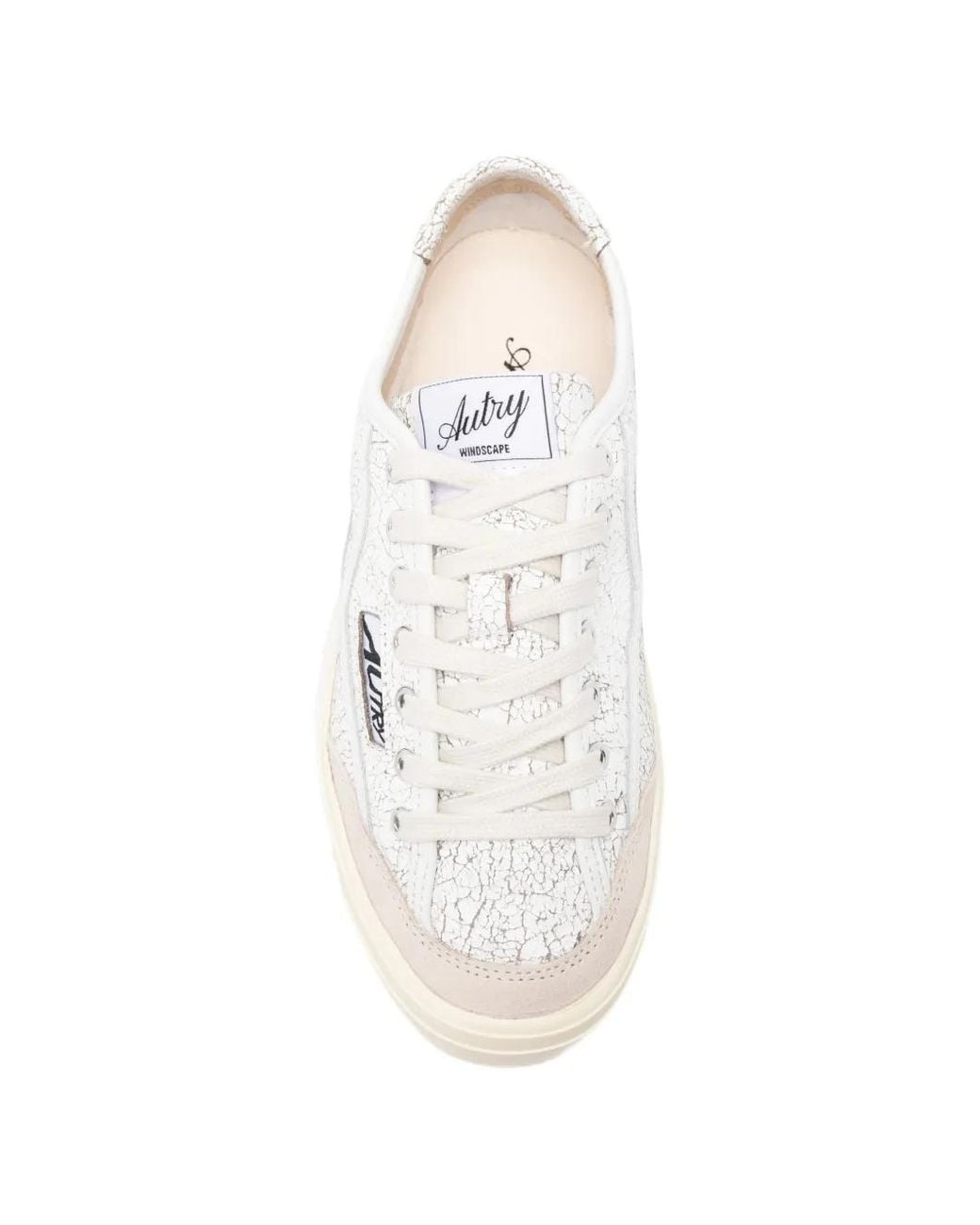 Autry White Textured Cracked Sneakers