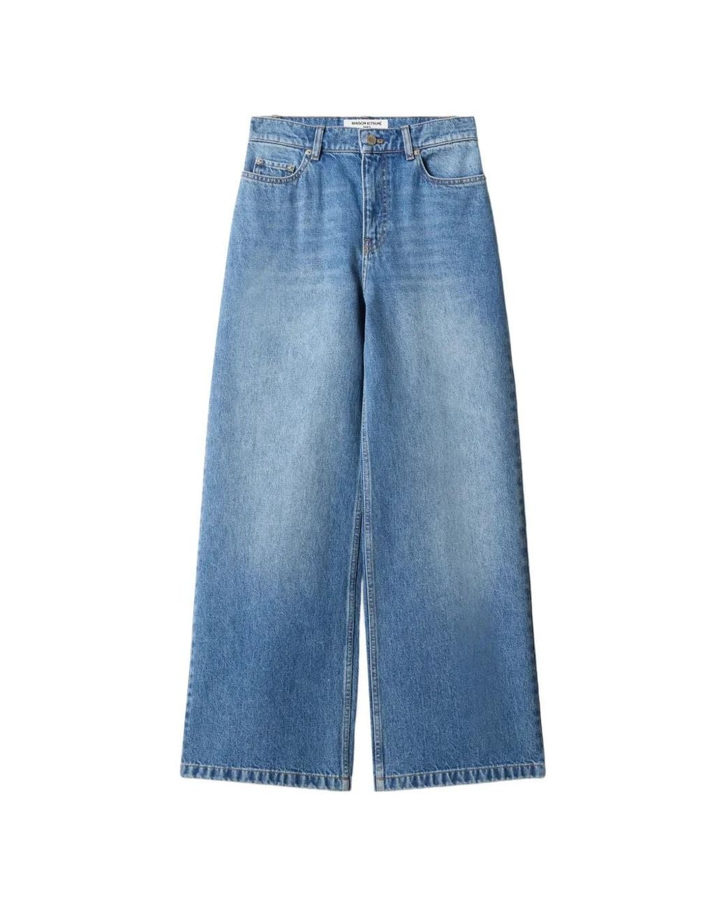 Maison Kitsuné Blue Wide-Leg Jeans