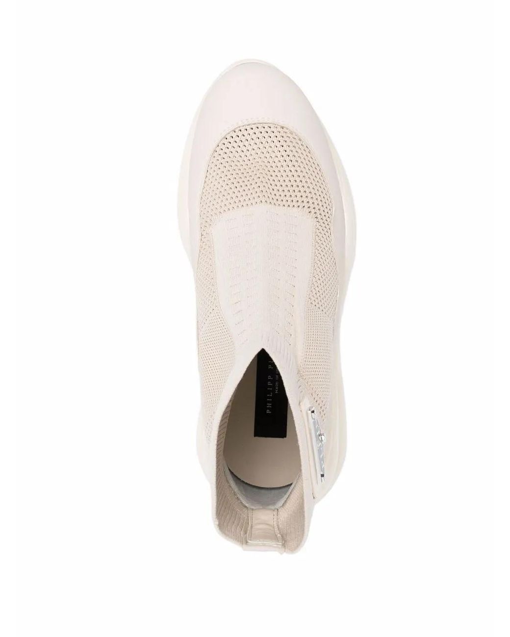 Philipp Plein Natural Sock-Style Chunky Sneakers