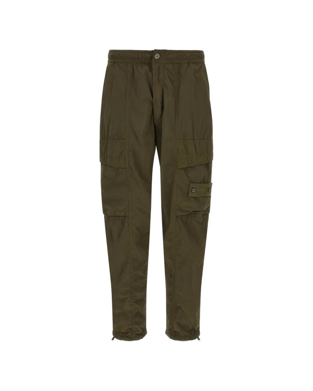 Stone Island Green Nylon Smerigliato_S.I. Ghost Loose-Fit Cargo Trousers With Snap Pockets for men