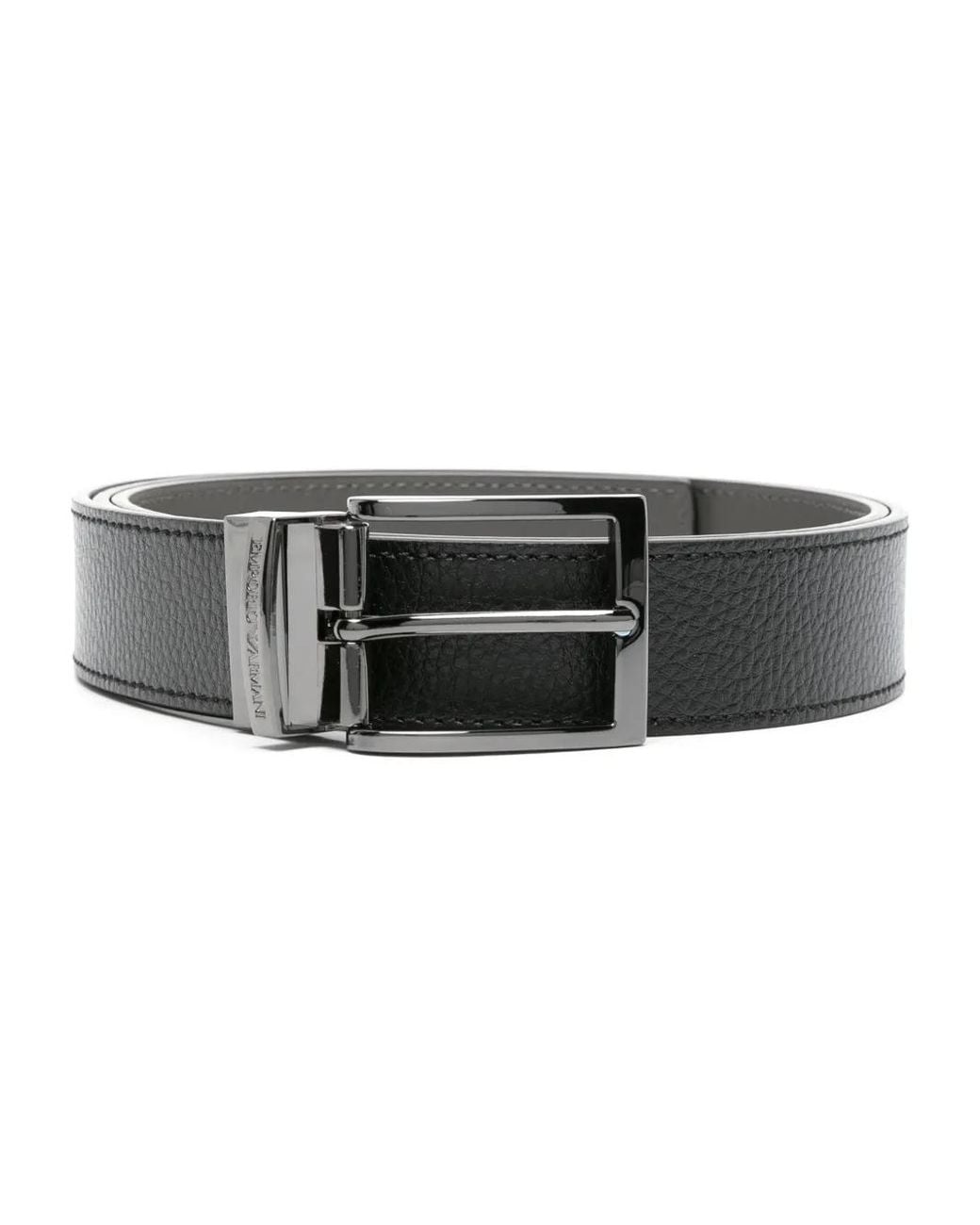 Emporio Armani Black Leather Belt for men