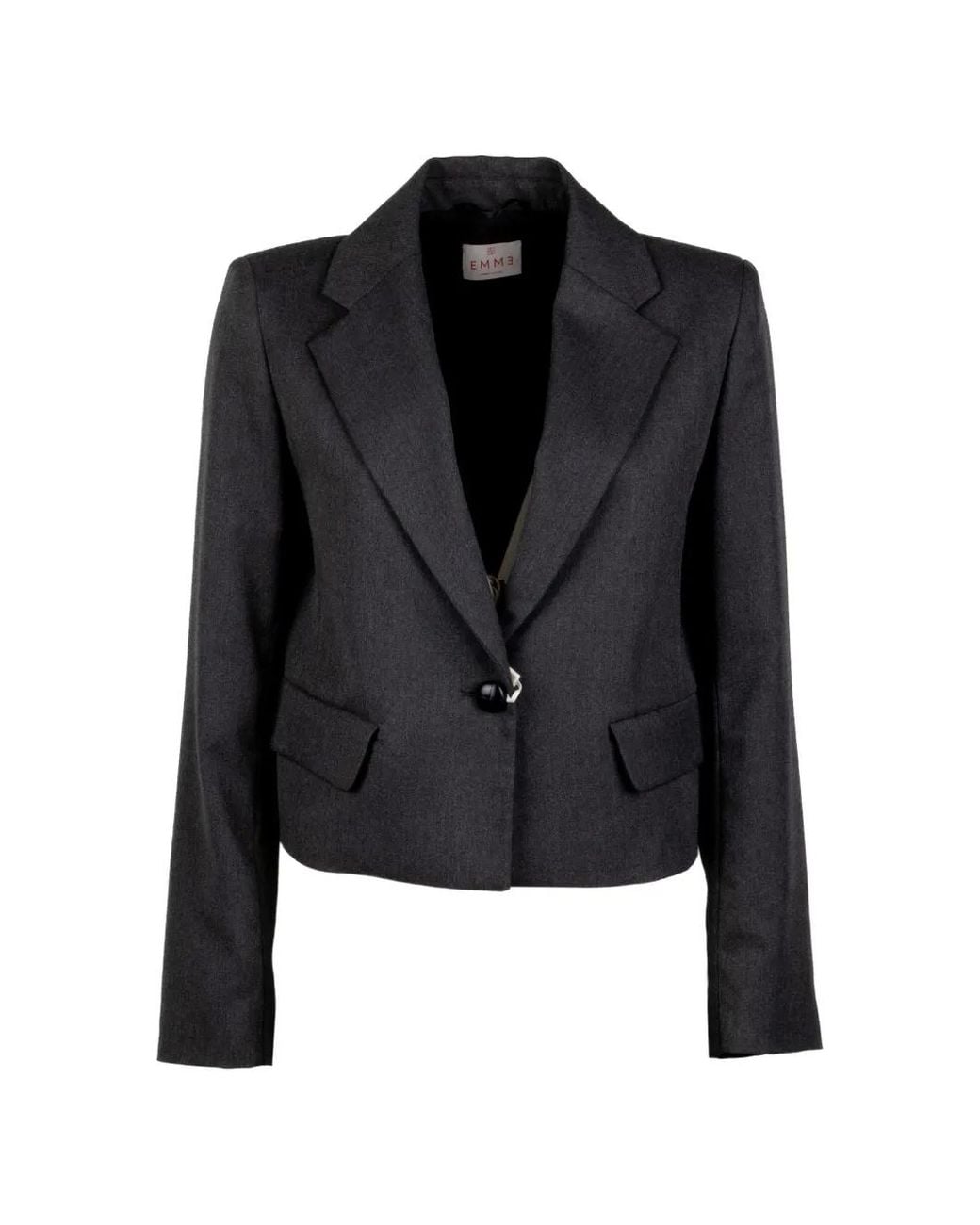 Marella Black Single-Breasted Cropped Blazer