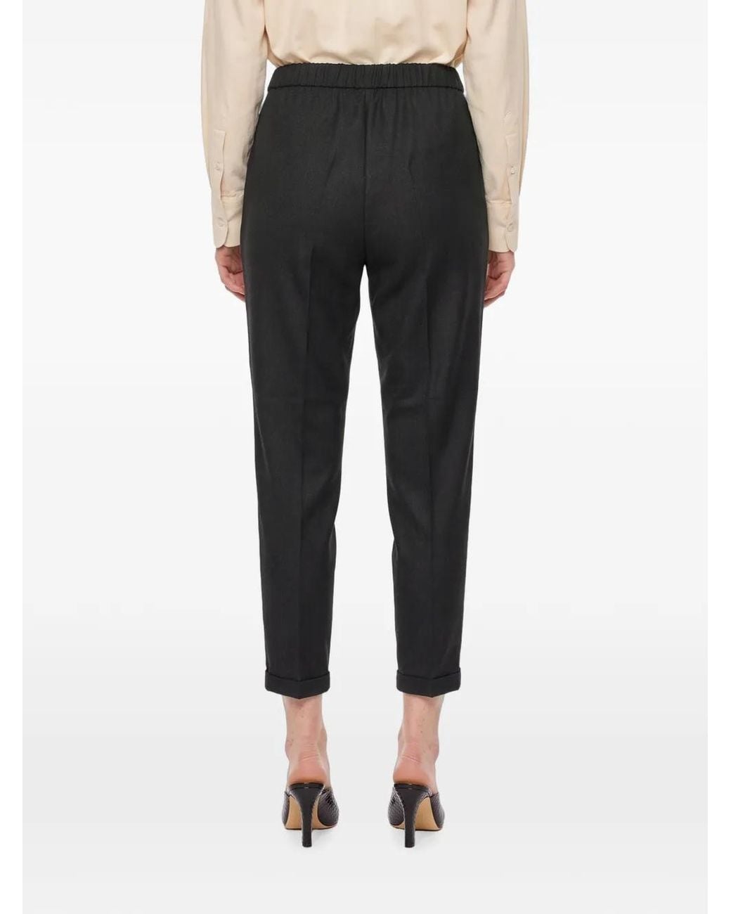 Antonelli Black Elasticated-Waistband Trousers