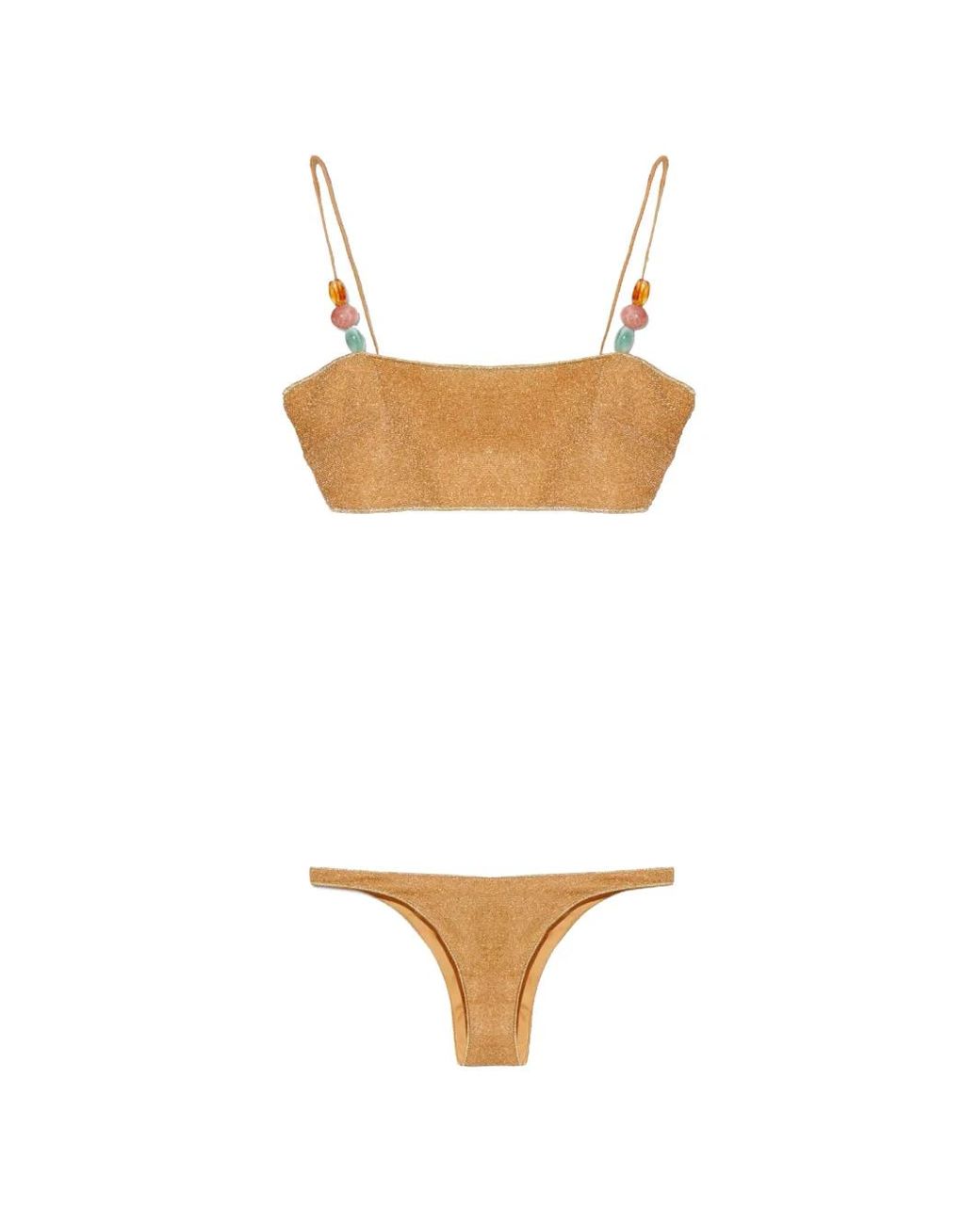 Oseree White Bead-Embellished Bikini