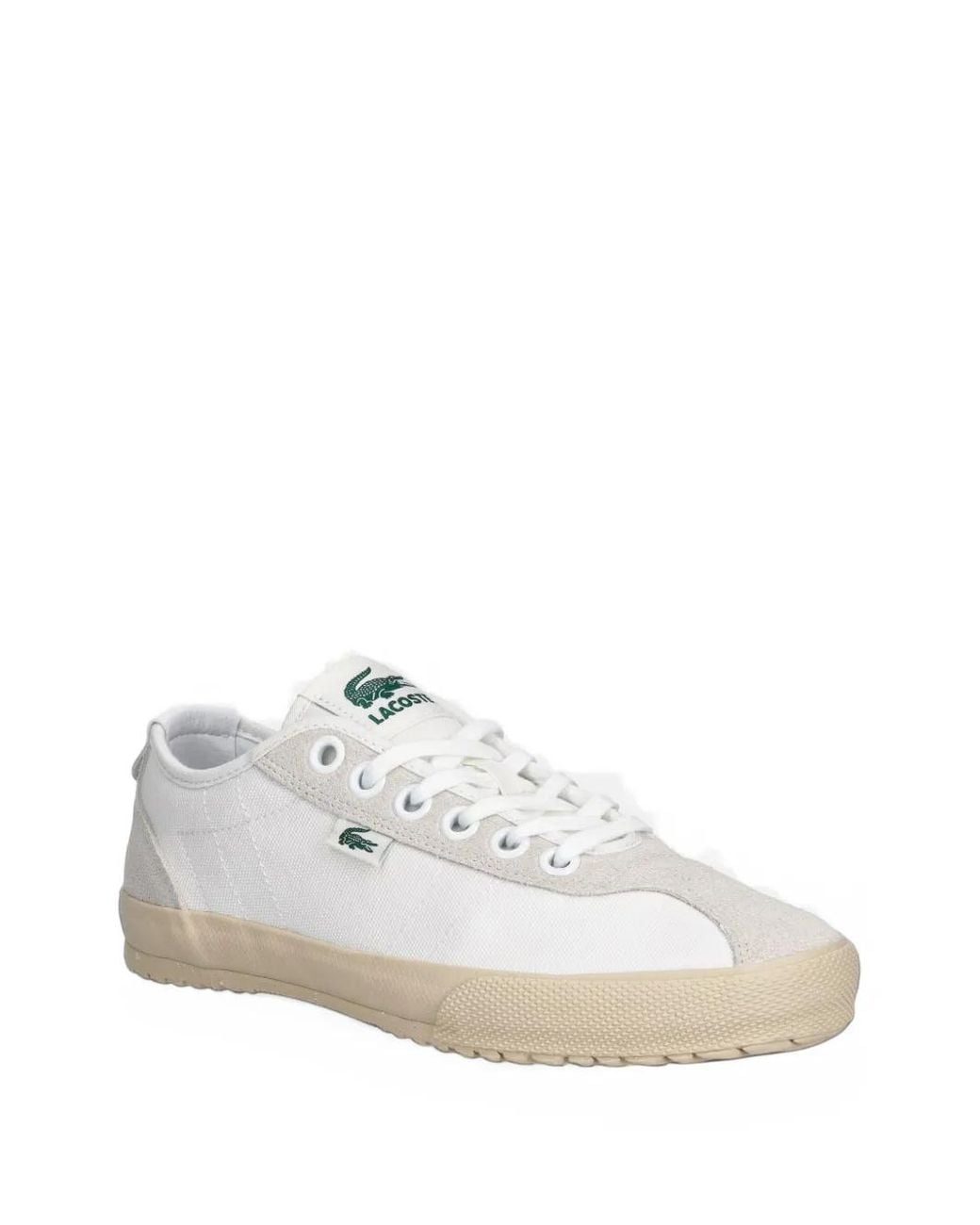 Lacoste White Backslam Logo-Patch Sneakers