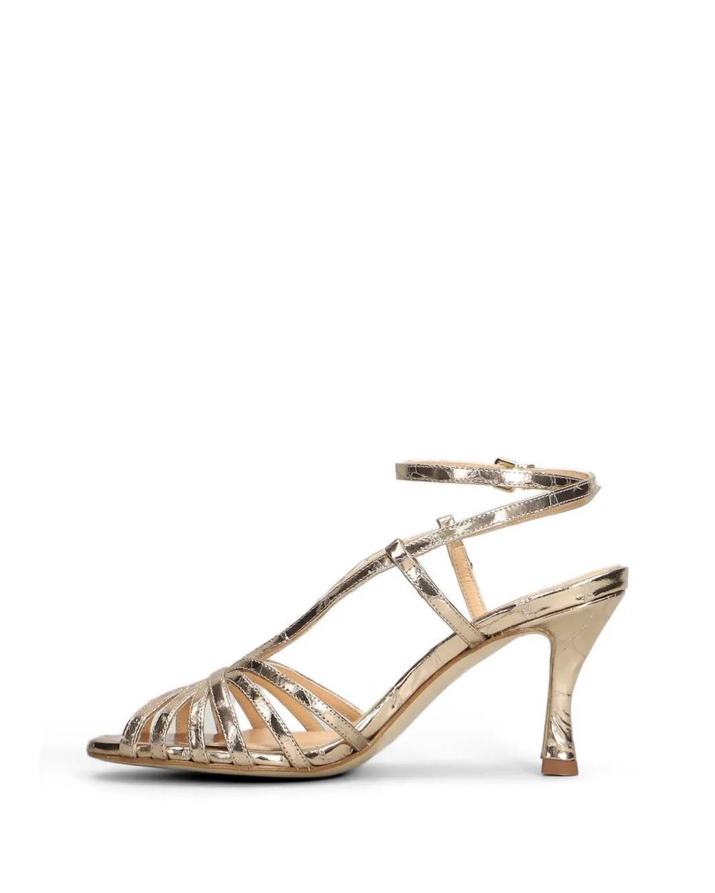 Chantal Natural Crocodile-Effect Multi-Strap Sandals