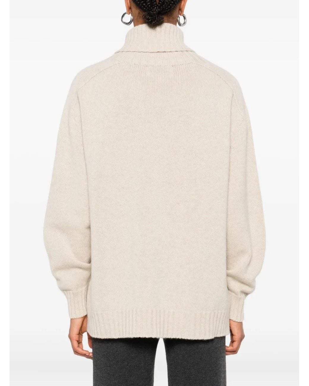 Bompard White V-Ausschnitt-Pullover Mit Raglanärmeln
