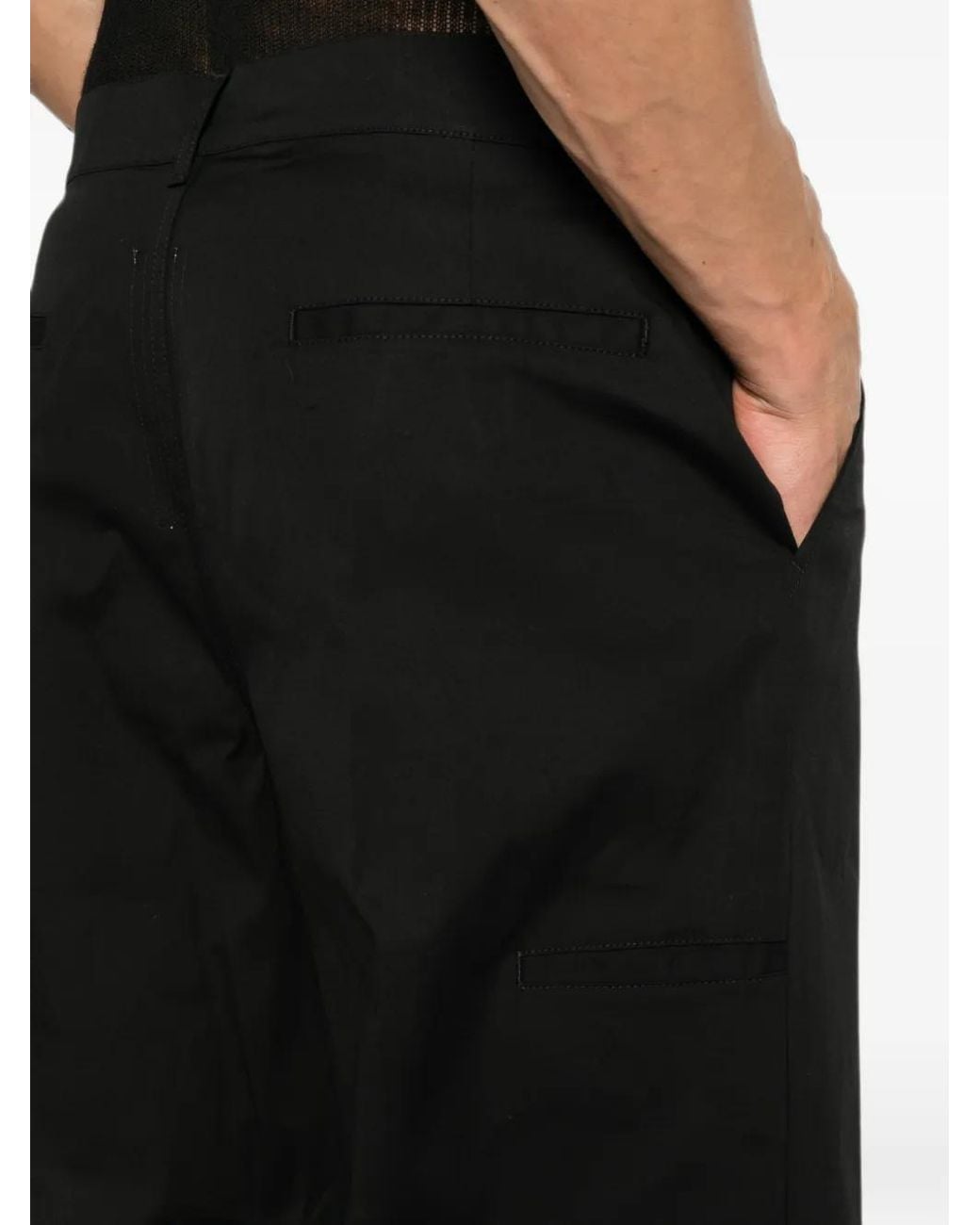Rick Owens Black Pressed-Crease Trousers for men