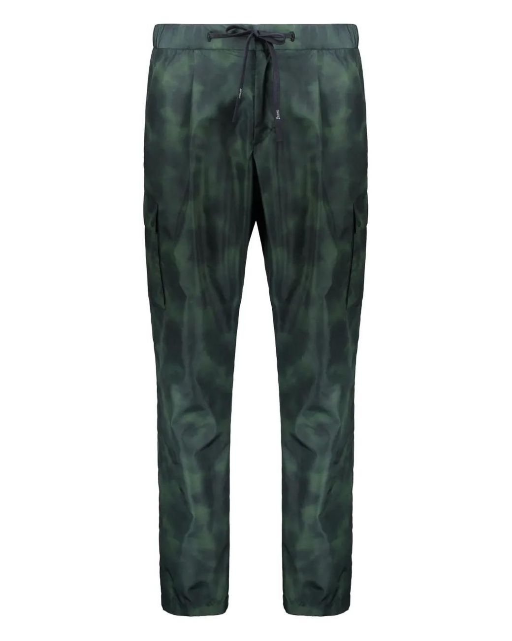 Herno Green Patterned Trousers for men