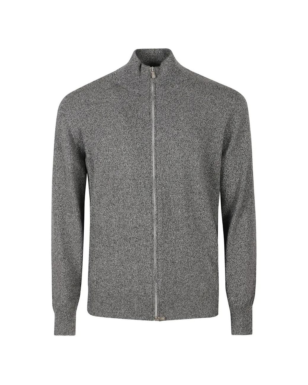 Brunello Cucinelli Gray Zip-Up Cashmere Sweater for men