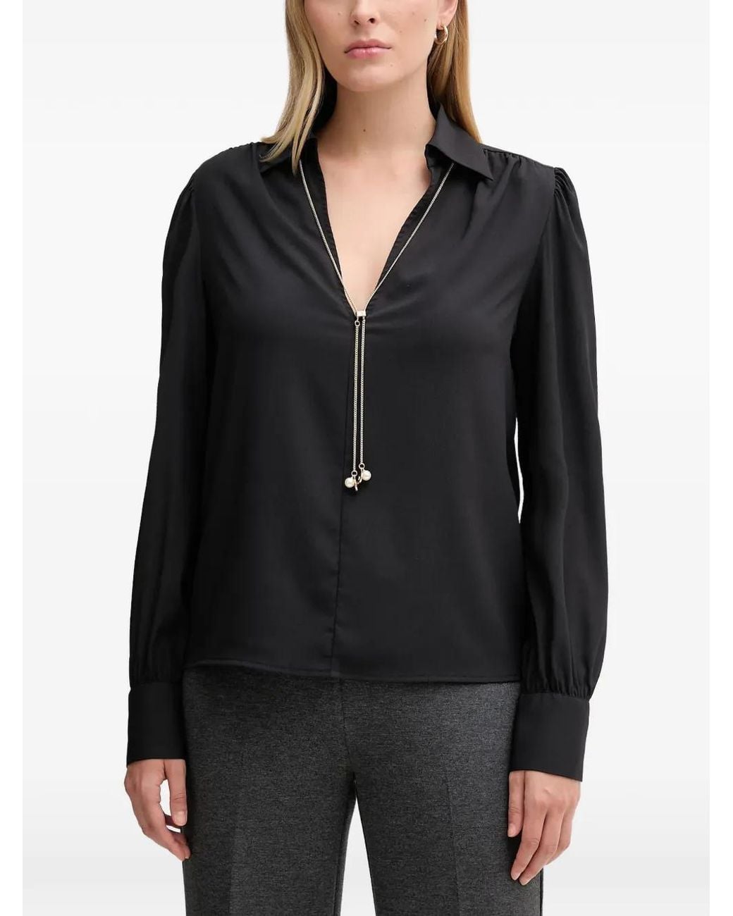 GAUDI Black Necklace-Embellished Shirt