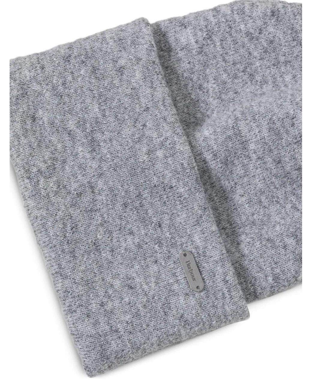 Set Sciarpa E Berretto Con Placca Logo di Barbour in Gray