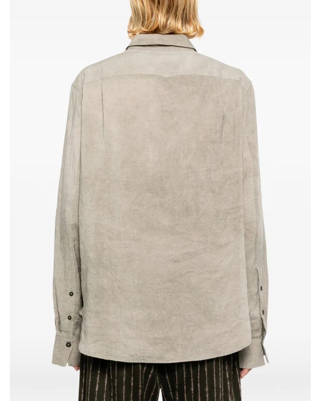 Ziggy Chen Natural Chest-Pocket Long-Sleeve Shirt for men
