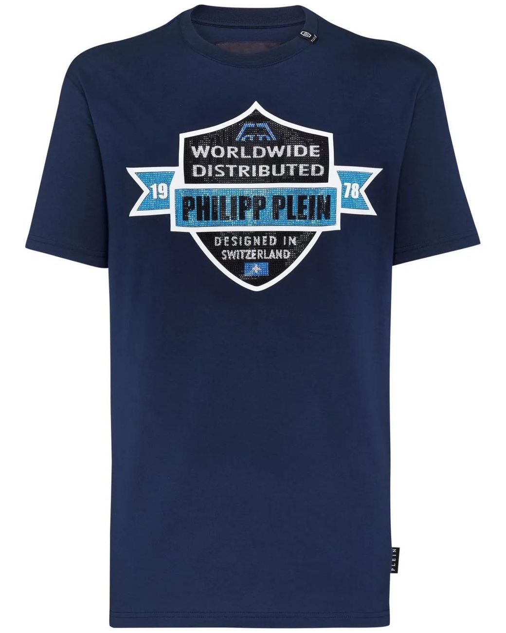 Philipp Plein Blue Pp Crest T-Shirt for men