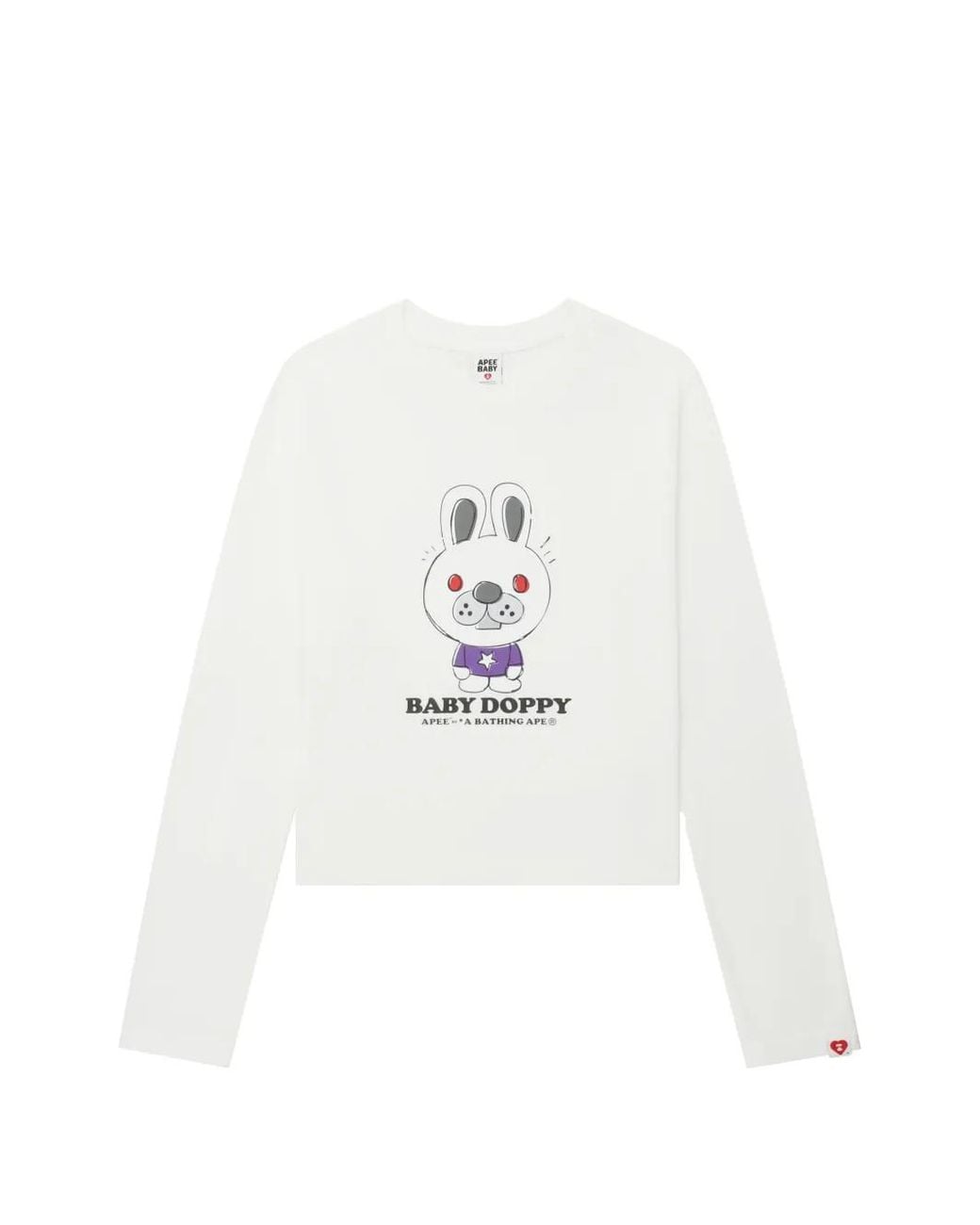 A Bathing Ape White Graphic Long-Sleeve Top