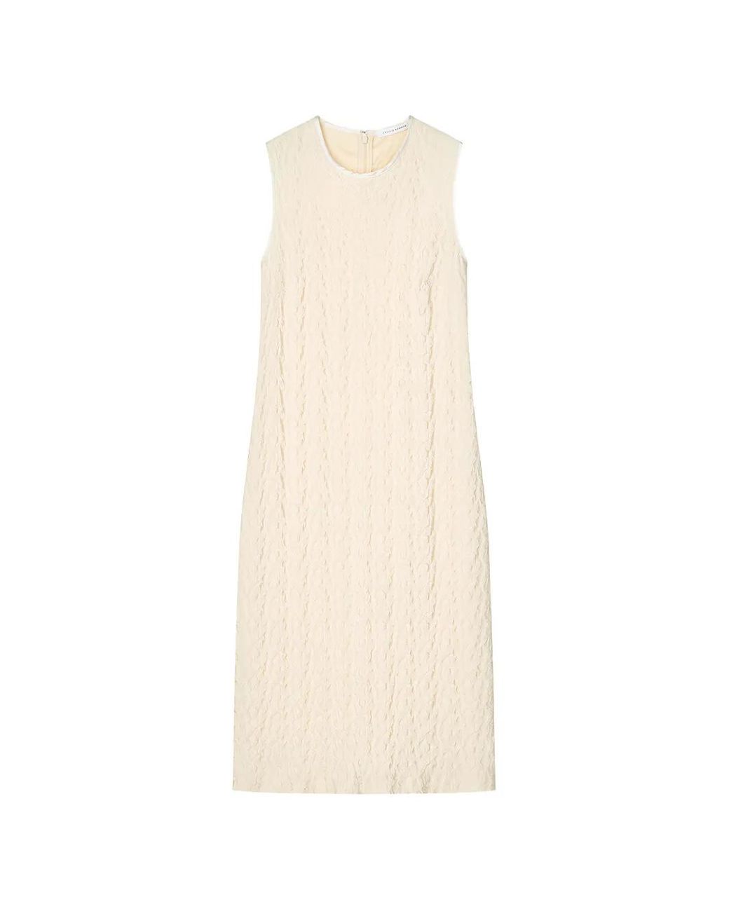 CECILIE BAHNSEN White Devin Begonia Jacquard Shirt Midi Dress