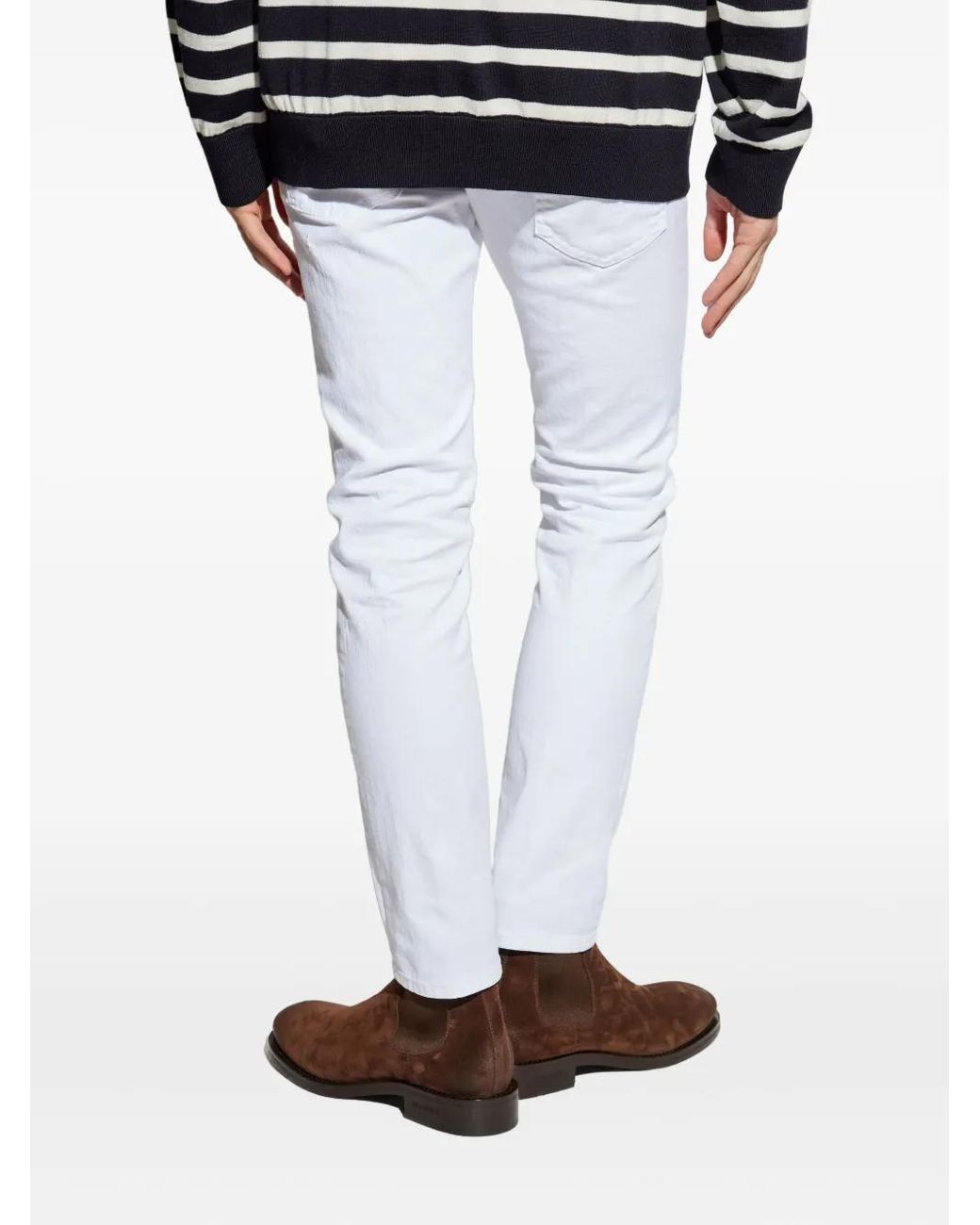 DSquared² White Label-Detail Cotton Trousers for men