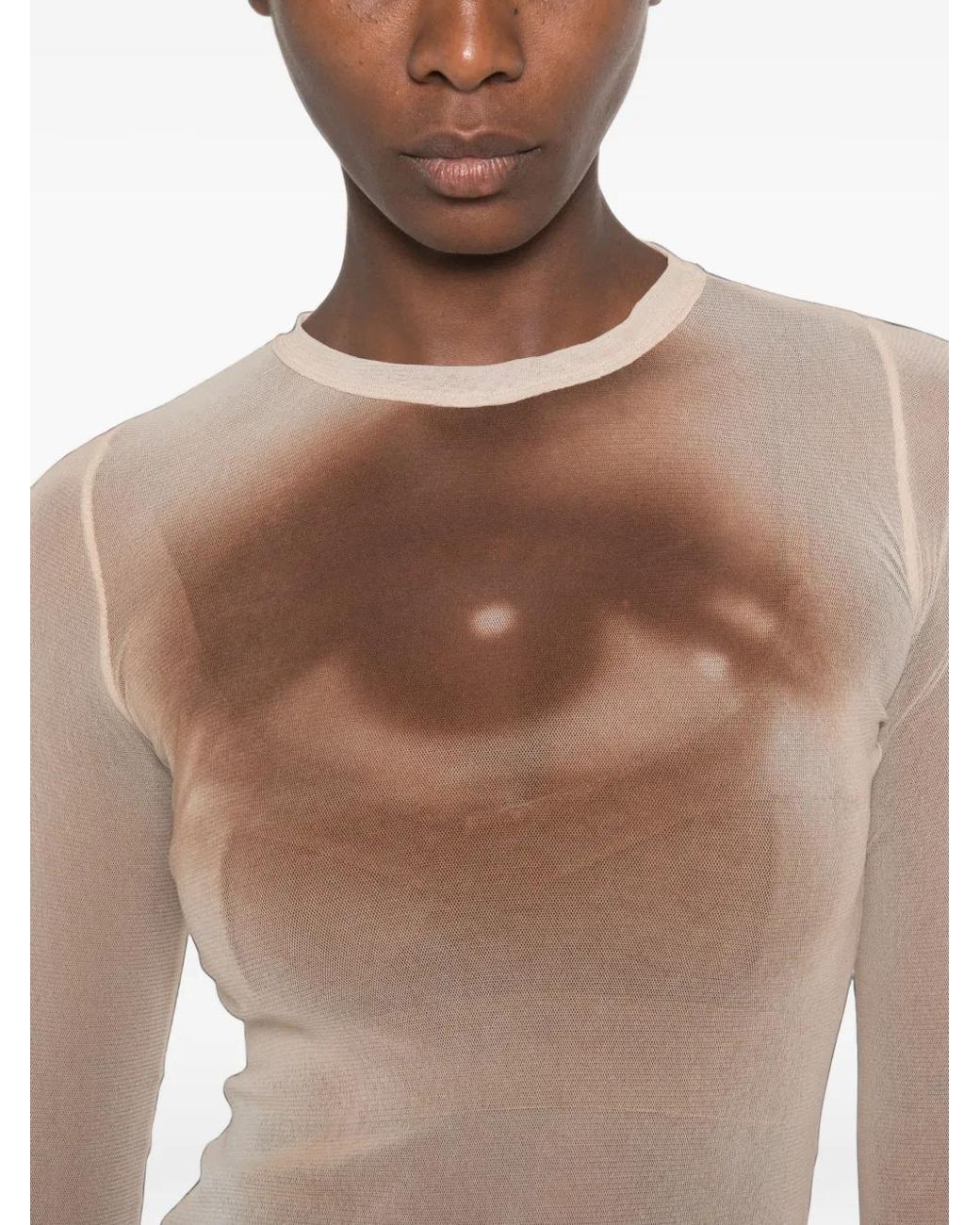 Jean Paul Gaultier White Crew Neck Long-Sleeve Top