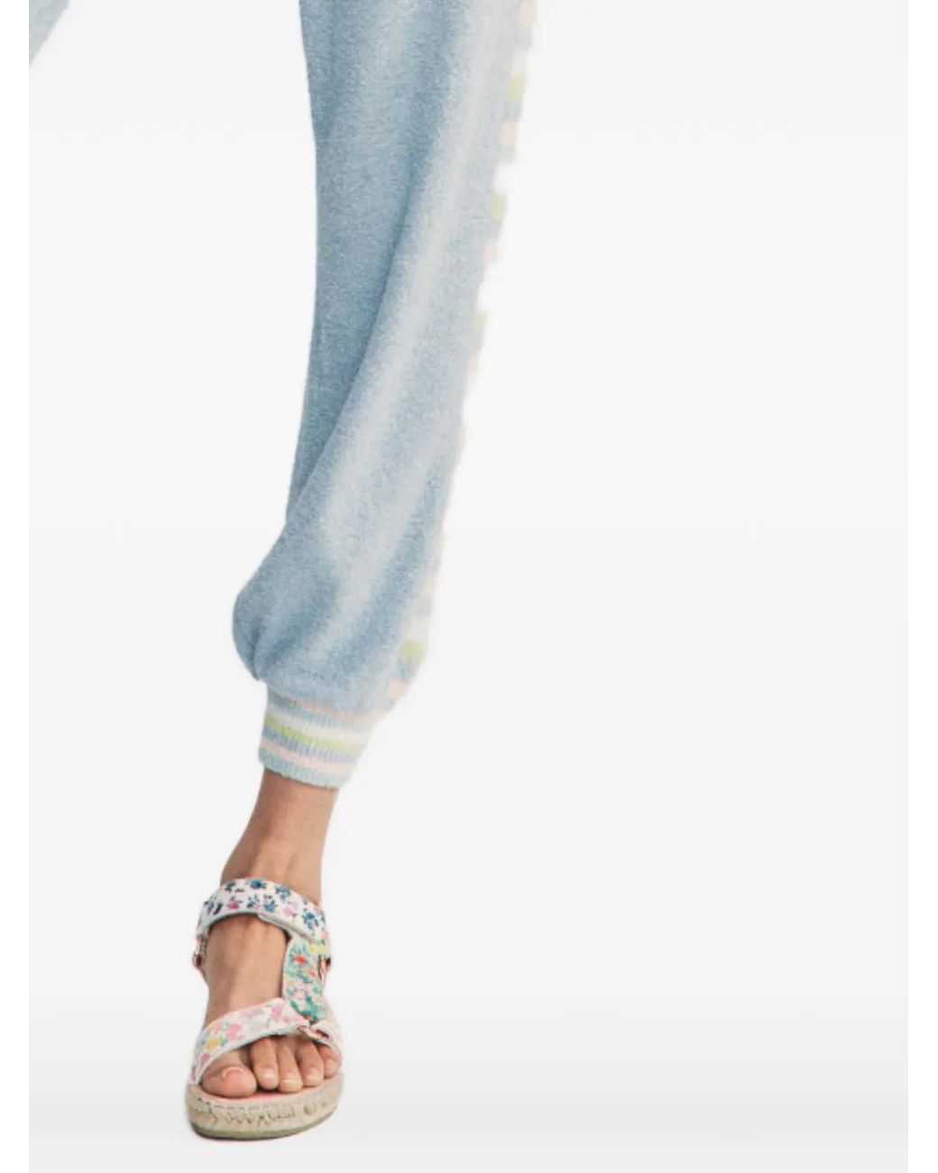 LoveShackFancy Blue Striped-Trim Track Pants