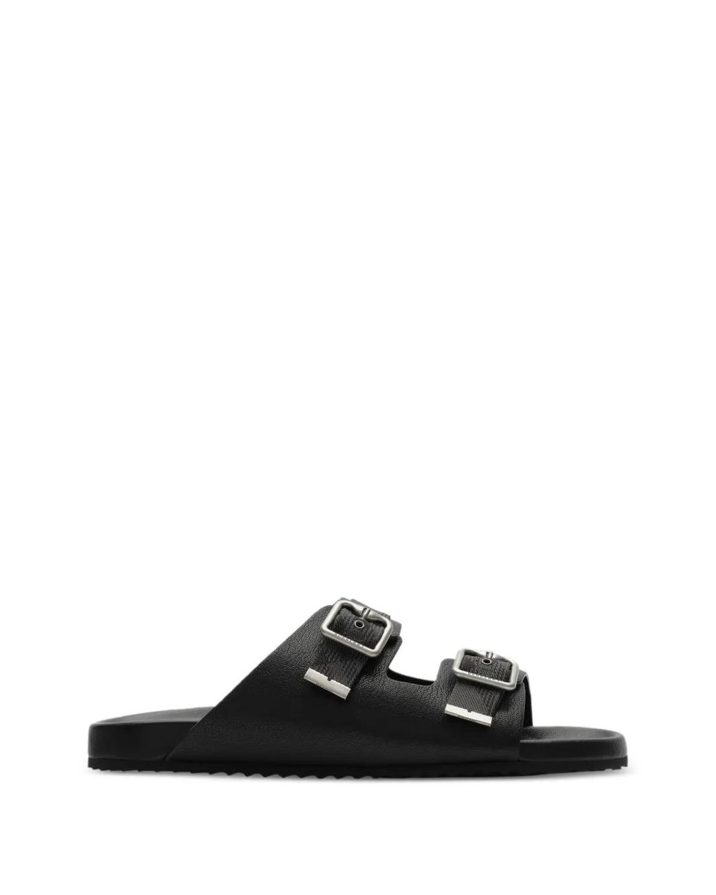 Burberry Black Leather Urchin Sandals for men