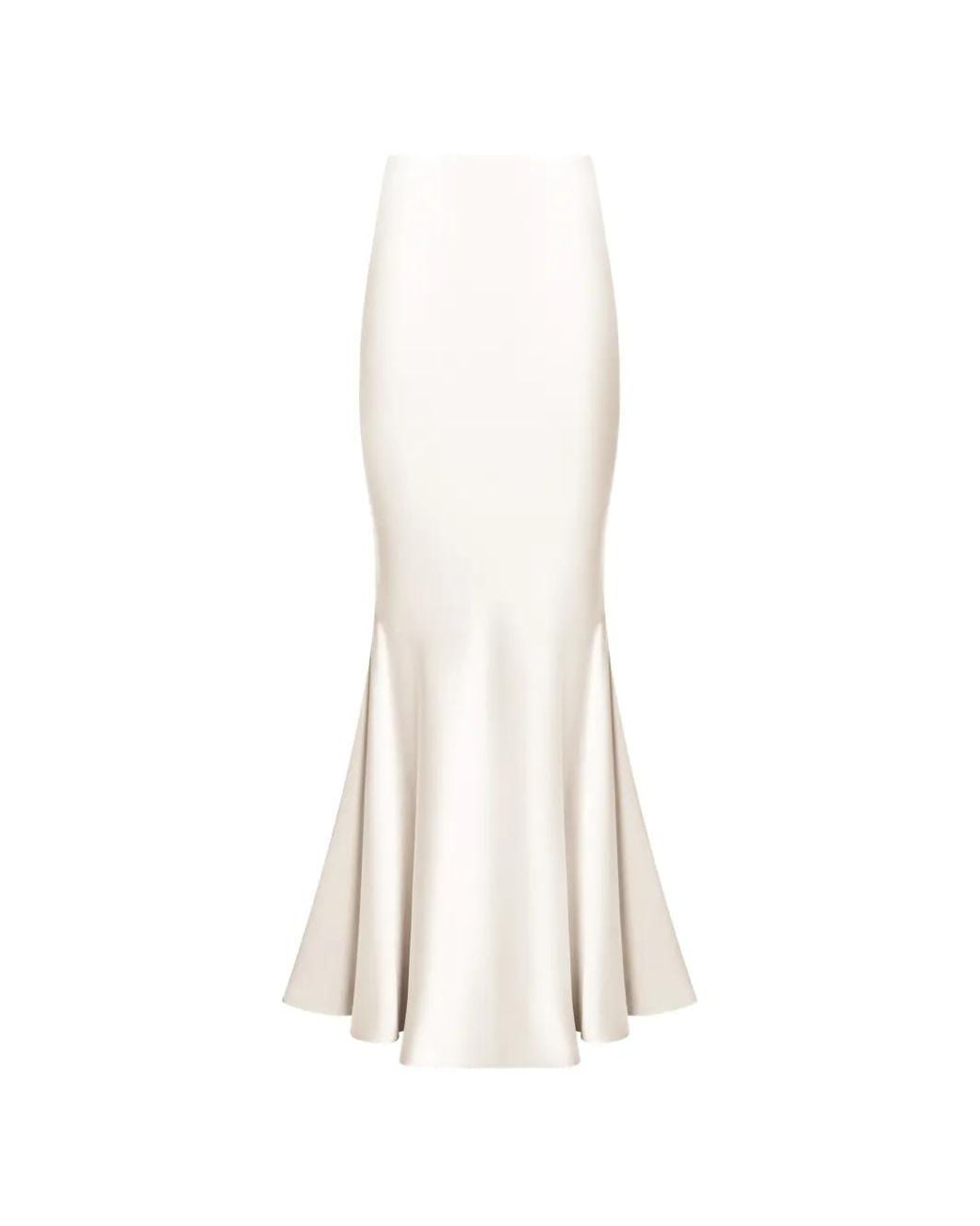 ALEXIA & ANTONIA White Bias-Cut Maxi Skirt
