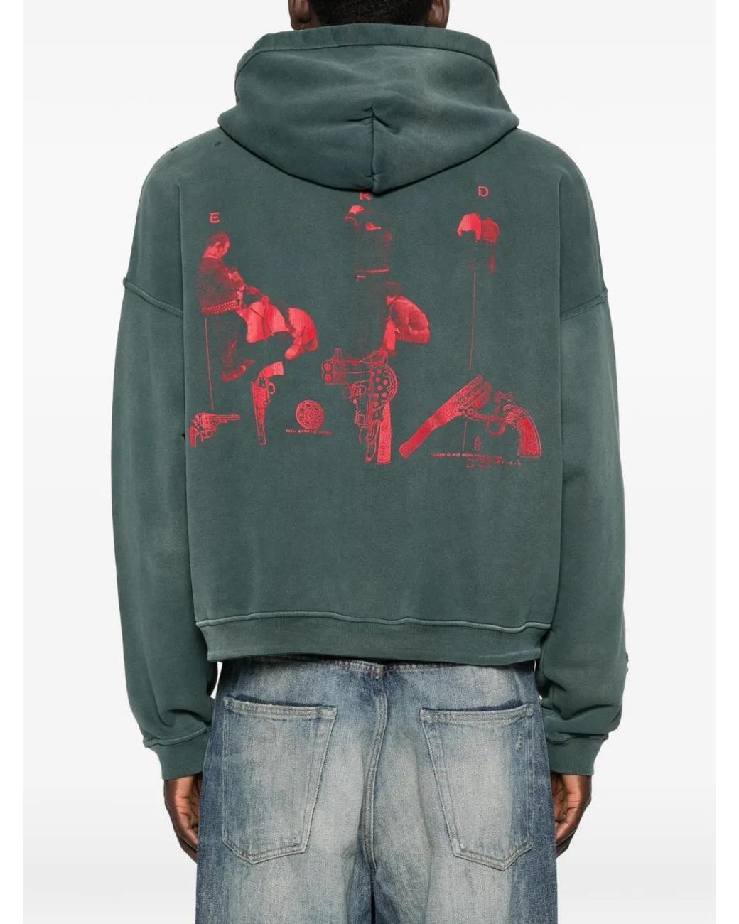 Enfants Riches Deprimes Green Psychotherapie De L'Adolescent Distressed Hoodie for men