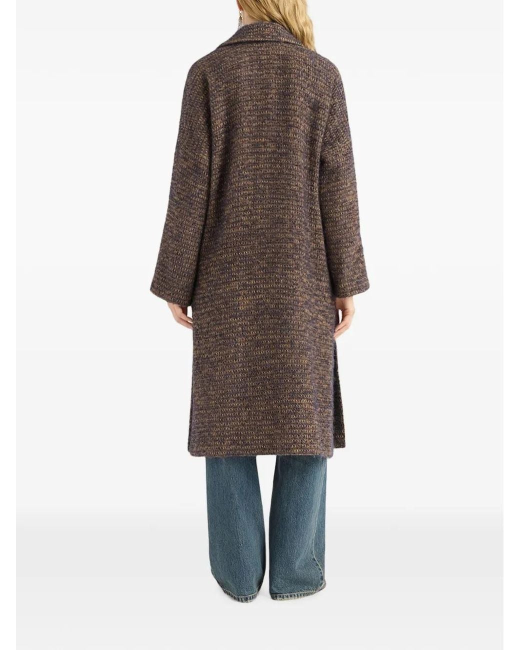 Momoní Brown Manteau Danimarca À Chevrons