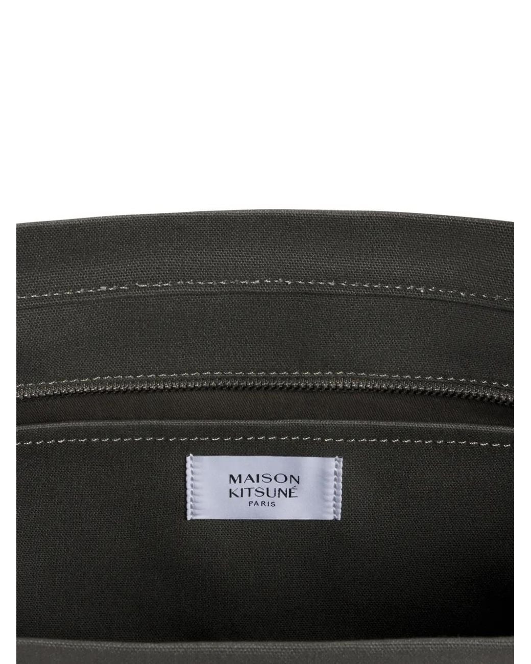 Maison Kitsuné Black Large Fox Head Tote Bag
