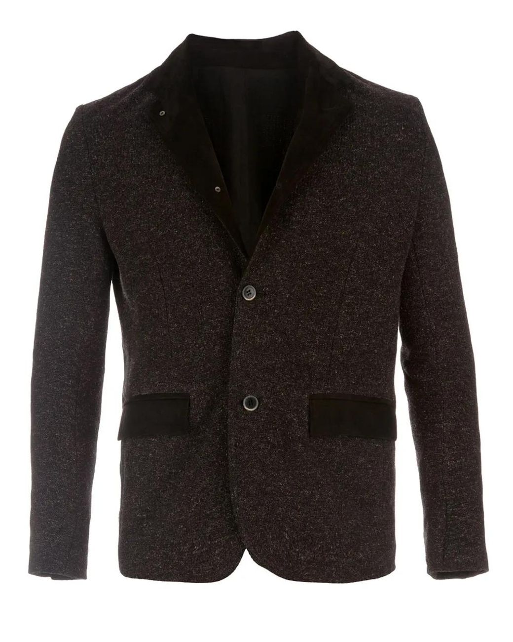 Single Breasted Blazer di Side Slope in Black da Uomo