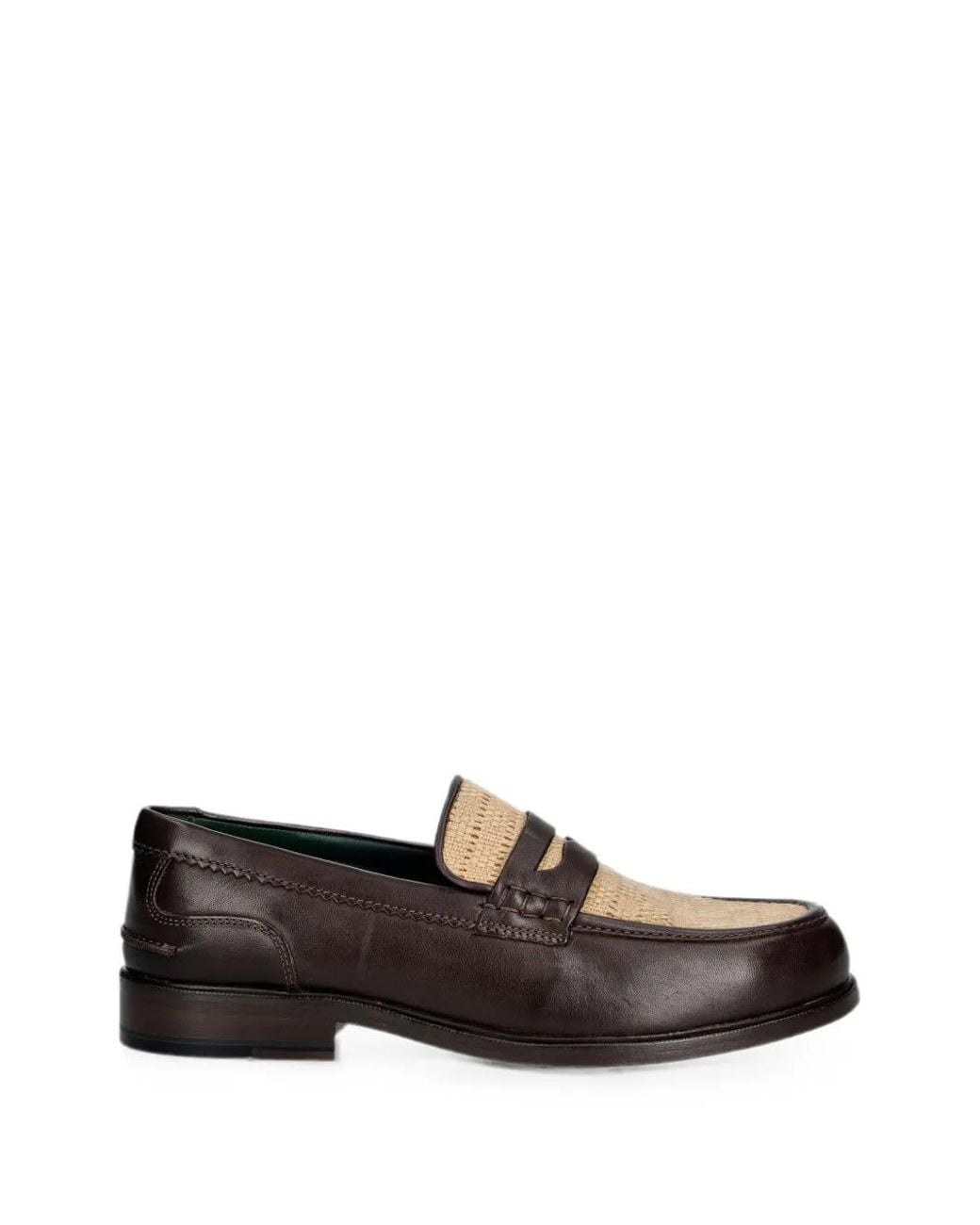 Clarks White Woven-Panel Penny Loafers for men