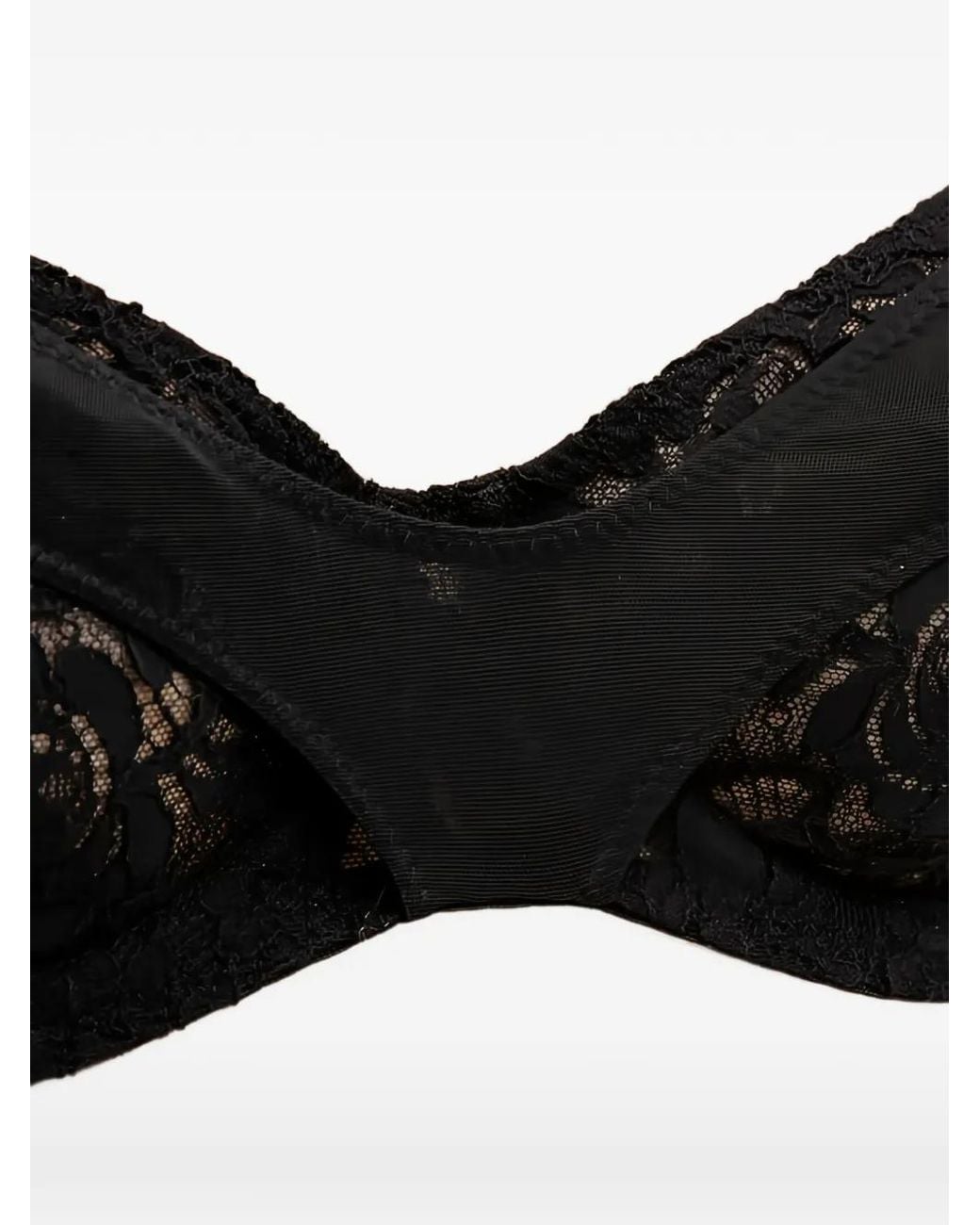 Zhilyova Black Elain Lace-Trim Bra