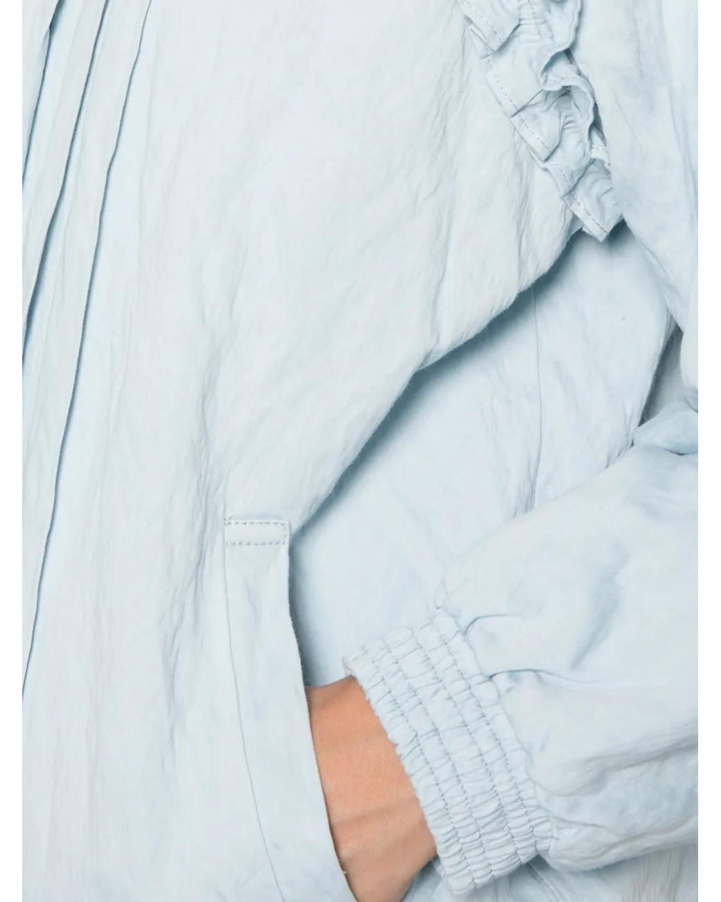 ShuShu/Tong Blue Ruffled Crinkle-Effect Jacket