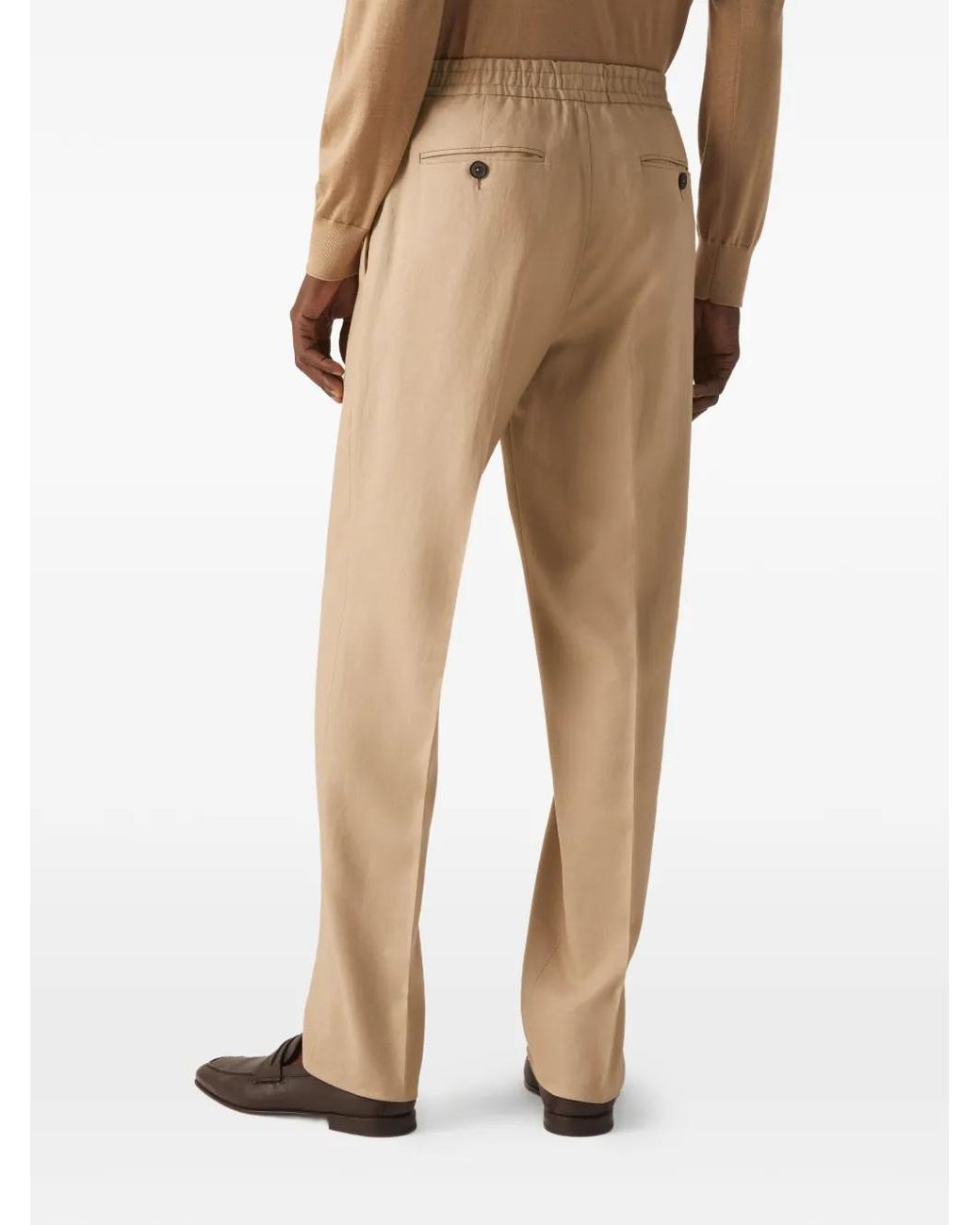 Zegna Natural Oasi Lino Trousers for men