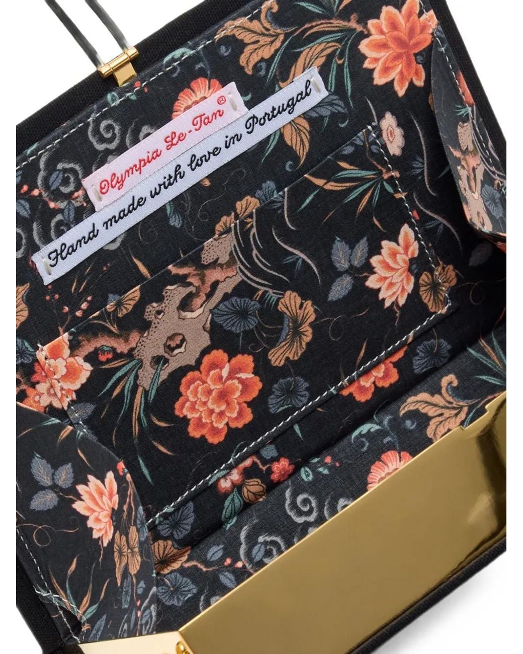 Olympia Le-Tan Black Wonder Embroidered Clutch Bag