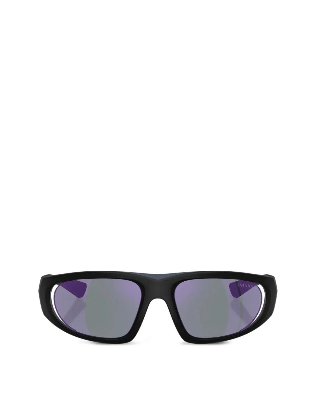 Prada Black Linea Rossa Geometric-Frame Sunglasses for men