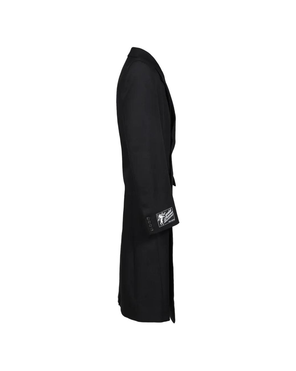 Egonlab Black Asymmetric Double-Breasted Coat for men