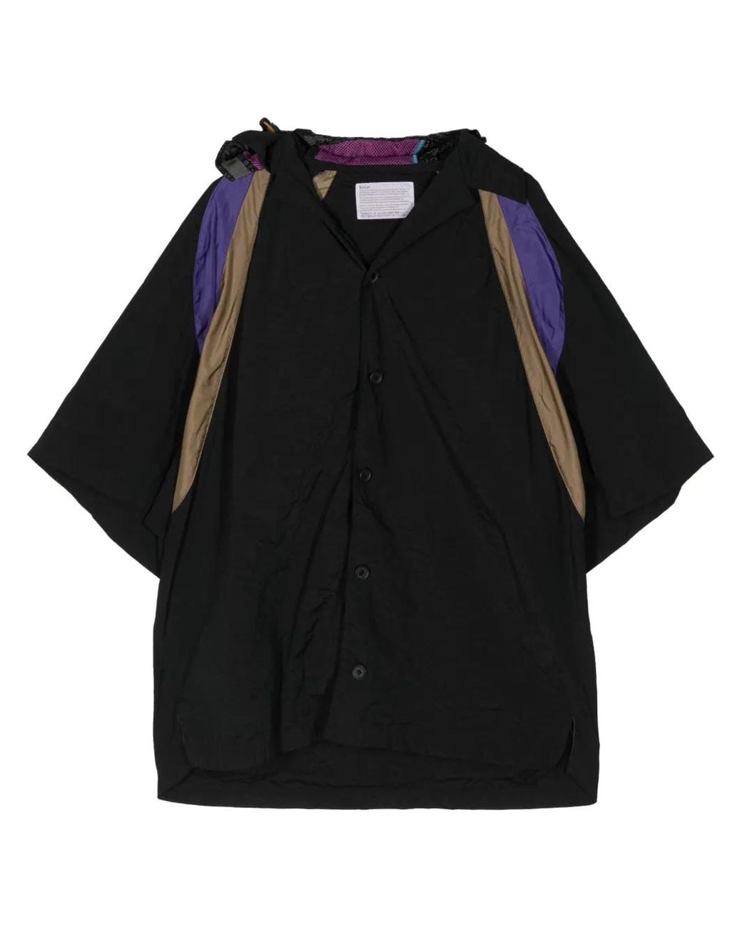 Kolor Black Hood Colour-Block Shirt for men