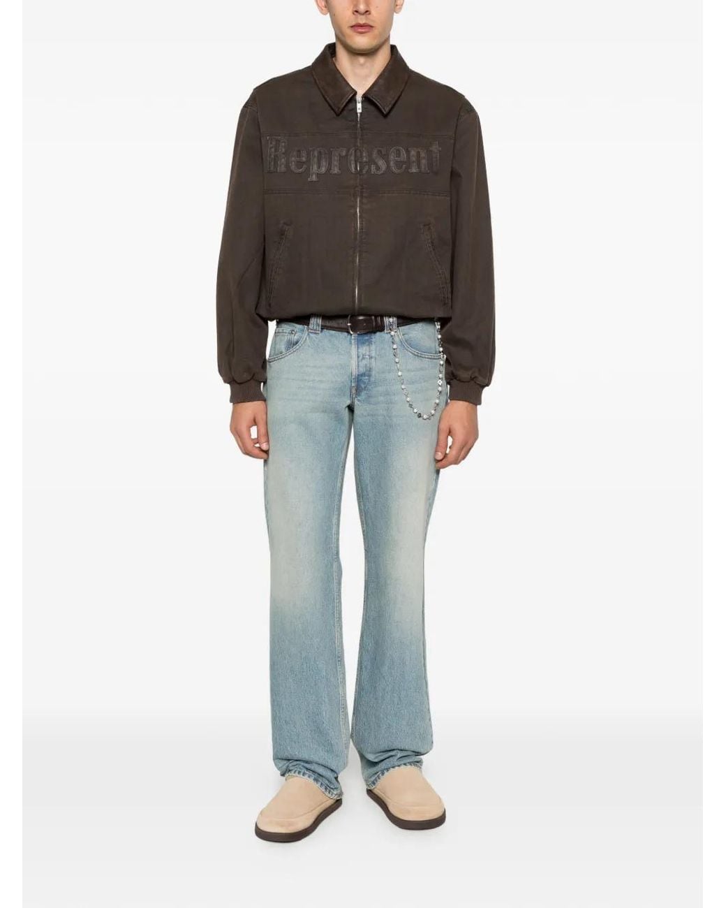 Represent Brown Roscoe Bomber Jacket for men