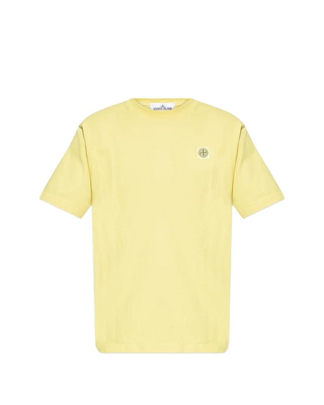 Stone Island Yellow 2100030 Combed Organic Cotton Jersey Compass T-Shirt for men