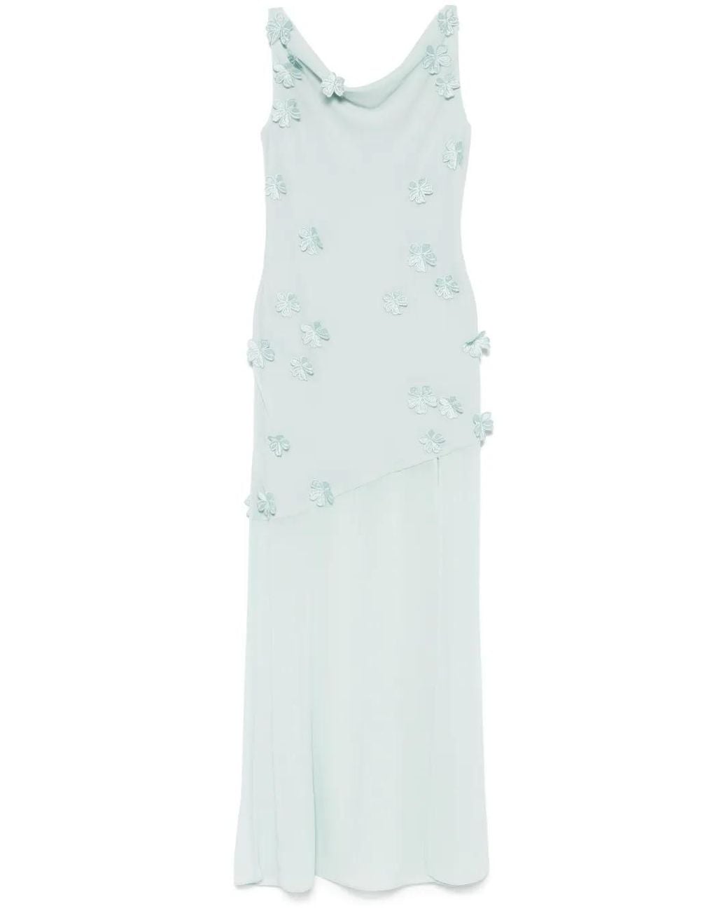 ROTATE BIRGER CHRISTENSEN White Maxi Waterfall Dress