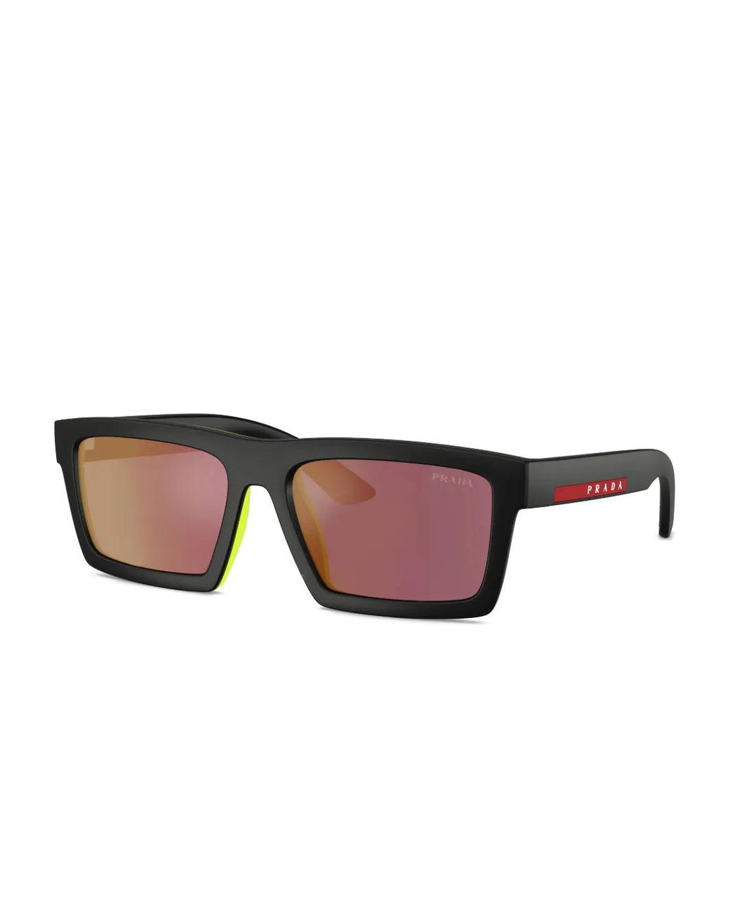 Prada Linea Rossa Gray Rectangle-Frame Sunglasses for men