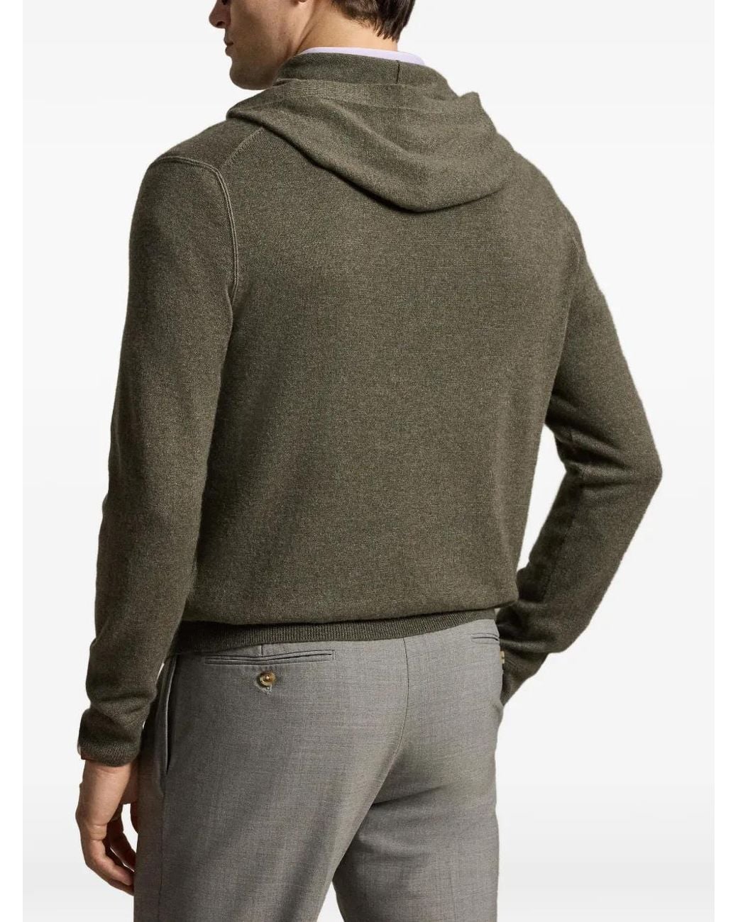 Ralph Lauren Green Cashmere Hooded Sweater for men