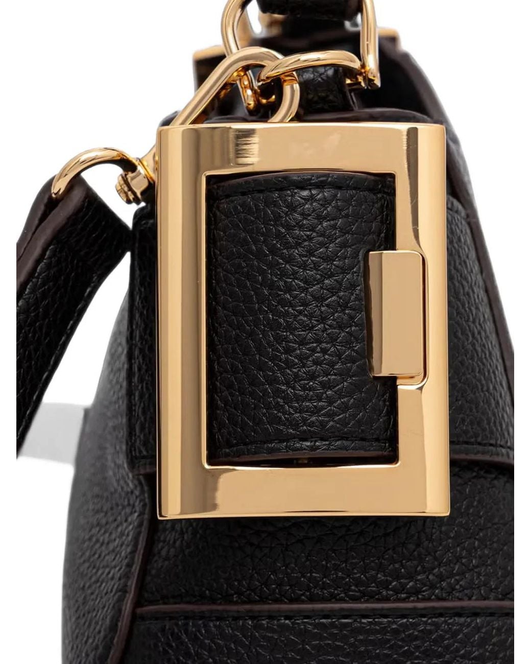 Love Moschino Black Logo-Plaque Buckled Tote Bag